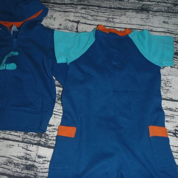 Gymboree Octopus Hugs 3-6 Month Baby Boy Hoodie Romper NWT Outfit. LOCATED BIN C - Picture 2 of 2